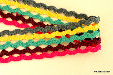Wholesale Braided Rainbow Wave Trim, Scallop Trims 4cm Wide, Decorative Trim